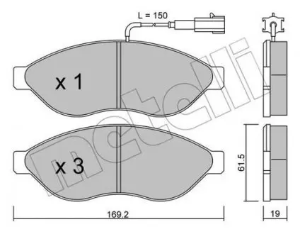 Колодки гальмівні (передні) Citroen Jumper/Fiat Ducato/Peugeot Boxer 06- Metelli 22-0708-0