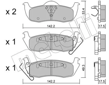 Тормозные колодки (задние) Jeep Grand Cherokee III/IV 04-/Commander 05-10 Metelli 22-0720-0