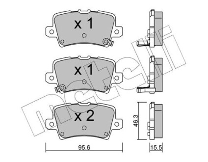 Тормозные колодки (задние) Honda Civic 1.4-2.2 05- Metelli 22-0729-0