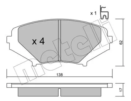 Тормозные колодки, дисковый тормоз.) Metelli 2207320