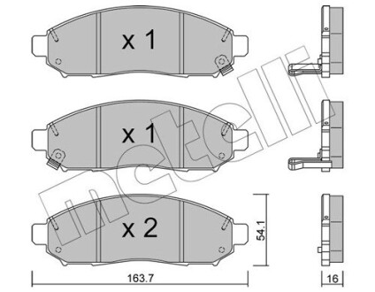 Тормозные колодки (передние) Nissan Leaf (ZE0)/NV200 10- Metelli 22-0743-1