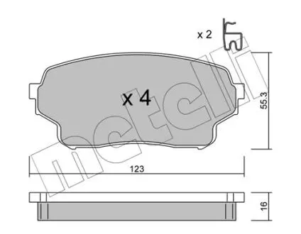 Тормозные колодки (передние) Suzuki Grand Vitara 2.0 HDi 01-05 Metelli 22-0765-0