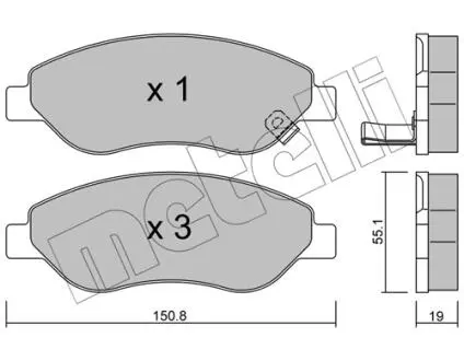 Тормозные колодки, дисковый тормоз.) Metelli 2207770