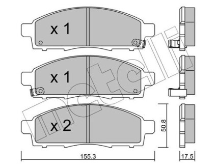 Тормозные колодки (передние) Nissan NV200 10-/Mitsubishi L200 15- Metelli 22-0791-1 (фото 1)