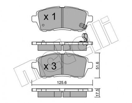 Тормозные колодки (передние) Ford Fiesta 08- Metelli 22-0793-0