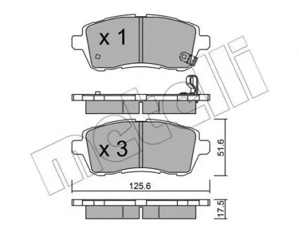 Колодки гальмівні (передні) Ford Fiesta 08- Metelli 22-0793-0