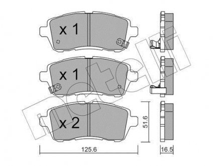Тормозные колодки (передние) Ford Fiesta VI 08-/Mazda 2 07-15/Subaru Justy 07- Metelli 22-0793-1
