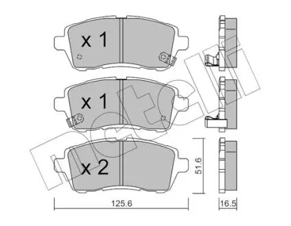 Колодки гальмівні (передні) Ford Fiesta VI 08-/Mazda 2 07-15/Subaru Justy 07- Metelli 22-0793-1