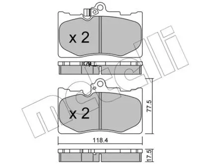 Тормозные колодки (передние) Lexus GS III/IV 05- Metelli 22-0799-0
