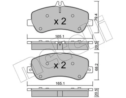 Колодки гальмівні (передні) MB GLK-class (X204) 08- Metelli 22-0825-0
