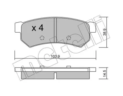 Тормозные колодки (задние) Chevrolet Lacetti 05-/Nubira 05-11 Metelli 22-0846-0