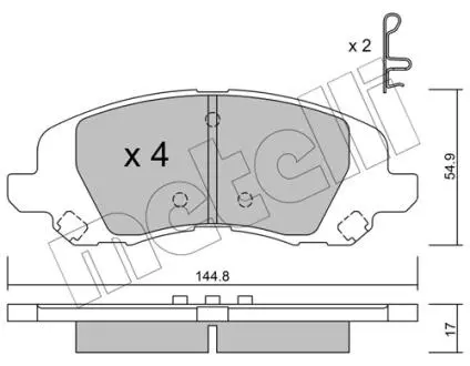 Колодки гальмівні (передні) Dodge Avenger/Caliber/Jeep Compass/Patriot/Lancia Flavia 06- Metelli 22-0861-0