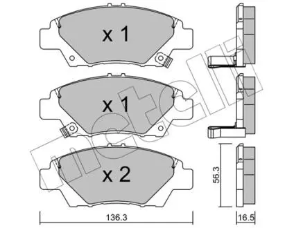 Тормозные колодки (передние) Honda Jazz 07-/CR-Z 08- Metelli 22-0865-0