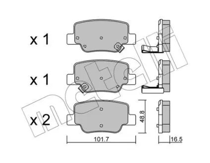 Тормозные колодки (задние) Toyota Verso 09-18 Metelli 22-0880-0