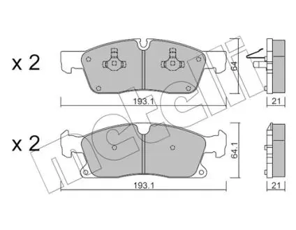 Тормозные колодки (передние) MB M/GLE/GL/GLS-class (W166/X166) 11-19/Jeep Grand Cherokee 10- Metelli 22-0927-4