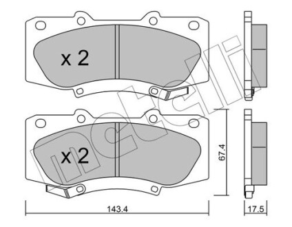 Колодки гальмівні (передні) Toyota Hilux 2.5-4.0 d-4d 04- Metelli 22-0937-0