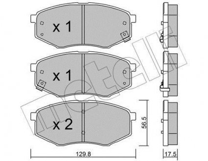 Тормозные колодки (передние) Hyundai ix20/ix35/Tucson/Sonata/Kia Sportage 10-/Soul 14- Metelli 22-0942-0