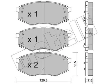 Колодки гальмівні (передні) Hyundai ix20/ix35/Tucson/Sonata/Kia Sportage 10-/Soul 14- Metelli 22-0942-0