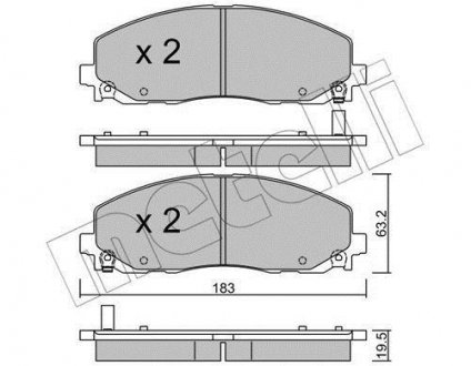 Тормозные колодки (передние) Jeep Wrangler 2.0/2.2 17- Metelli 22-0946-0