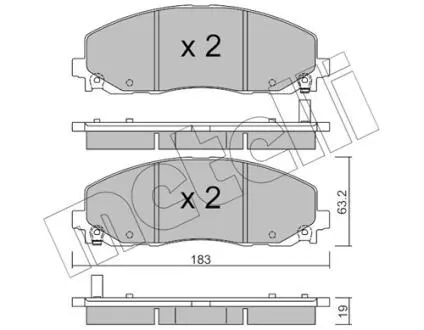 Тормозные колодки (передние) Jeep Wrangler 2.0/2.2 17- Metelli 22-0946-0