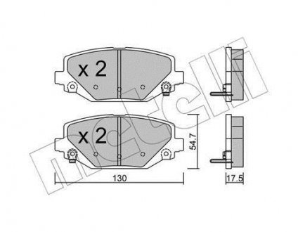 Тормозные колодки (задние) Chrysler Grand Voyager 07-/Fiat Freemont 11- Metelli 22-0947-0