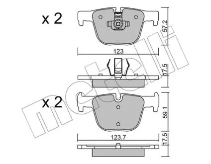 Колодки гальмівні (задні) BMW 3 (F30/F31/F34/F80)/4 (F32/F36/F82) 11- Metelli 22-0963-0