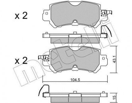 Тормозные колодки (задние) Mazda CX-3 15-/CX-5 11-17 Metelli 22-0970-0 (фото 1)