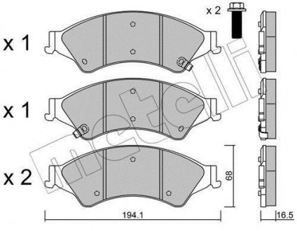 Тормозные колодки (передние) Ford Ranger 11- Metelli 22-0971-0