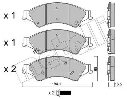 Тормозные колодки (передние) Ford Ranger 11- Metelli 22-0971-0