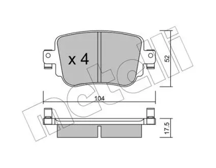 Колодки гальмівні (задні) Audi Q3/Skoda Octavia/Seat Leon/VW Golf/Caddy IV 14- Metelli 22-0980-0