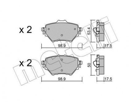 Тормозные колодки (задние) Citroen C4/Berlingo/Peugeot 308/508/3008/Partner/Opel Combo 13- Metelli 22-0987-0
