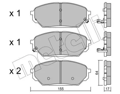 Тормозные колодки (передние) Hyundai ix55 08- Metelli 22-0999-0