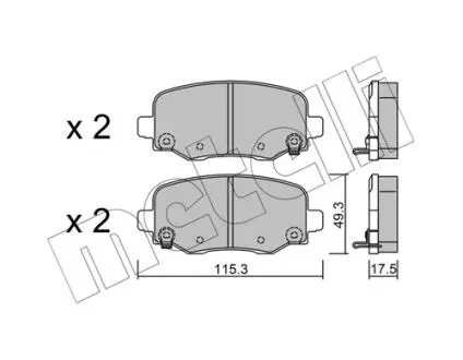 Колодки гальмівні (задні) Jeep Cherokee 13- Metelli 22-1002-0