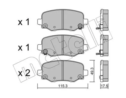 Колодки гальмівні (задні) Fiat 500/Jeep Compass/Renegade 14- Metelli 22-1002-1
