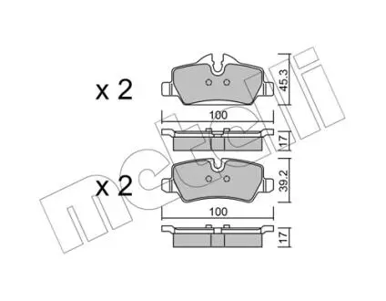 Тормозные колодки (задние) Mini Mini Cooper/One 13- B36/B37/B46/B47/B48 Metelli 22-1014-0