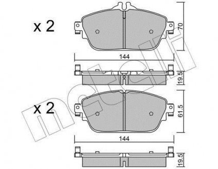 Тормозные колодки (передние) MB C-class (W205/S205/C205)/E-class (W213) 14- Metelli 22-1017-0