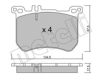 Тормозные колодки (передние) MB S-class (W222,V222,X222)/SL-class (R231) 12- Metelli 22-1021-0