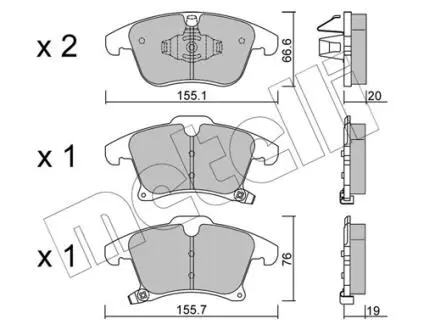 Колодки гальмівні (передні) Ford Galaxy III/S-Max/Mondeo V/Fusion 13- Metelli 22-1039-0