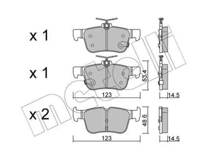 Тормозные колодки (задние) Ford Focus/Kuga 18- Metelli 22-1040-1
