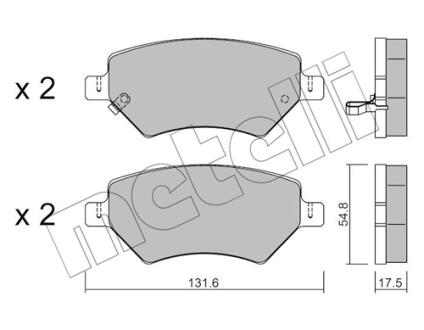 Колодки гальмівні (передні) Chery A3/M11/Tiggo/Niche 08- Metelli 22-1049-0