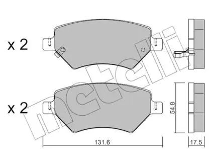 Тормозные колодки (передние) Chery A3/M11/Tiggo/Niche 08- Metelli 22-1049-0