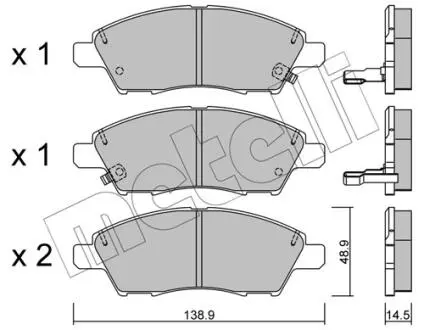 Тормозные колодки (передние) Nissan Note 1.2/1.5 dCi/1.6/1.8 07- Metelli 22-1079-0