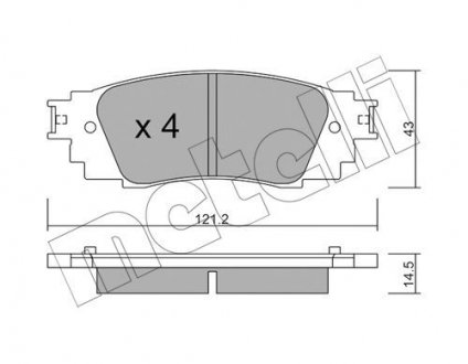 Тормозные колодки (задние) Toyota Camry 17-/Rav4/Lexus ES/UX 18-/RX 15- Metelli 22-1089-0