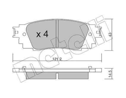 Колодки гальмівні (задні) Toyota Camry 17-/Rav4/Lexus ES/UX 18-/RX 15- Metelli 22-1089-0