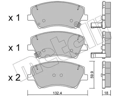 Колодки гальмівні (передні) Hyundai Ioniq 16-/Kia Niro 16- Metelli 22-1092-0