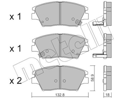 Тормозные колодкиSSANGYONG TIVOLI 15- Metelli 2210980