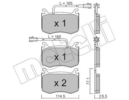 Тормозные колодки (передние) Alfa Romeo Giulia 2.0/2.2D 15- Metelli 22-1099-0