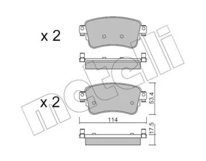 Тормозные колодки (задние) Citroen Jumpy/Peugeot Expert 16- (TRW) Metelli 22-1108-0