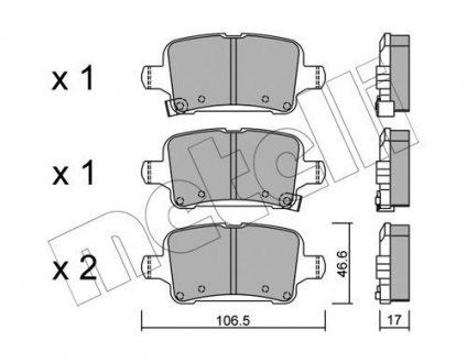 Тормозные колодки (задние) Chevrolet Cruze 15-/Bolt 16-/Opel Astra K 15- Metelli 22-1116-0