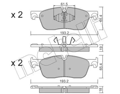Колодки гальмівні (передні) Land Rover Discovery/Range Rover 2.0D 11- Metelli 22-1123-0